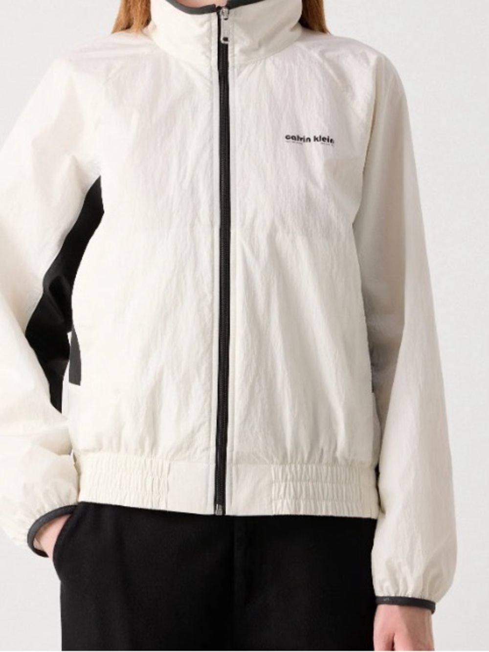 Calvin Klein Retro Track Jacket Black and White